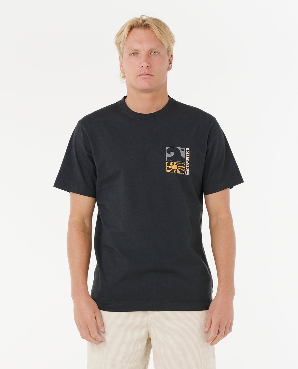 Men’s Short Sleeve T-Shirt Rip Curl Aots Ty Williams Coastline Tee Black