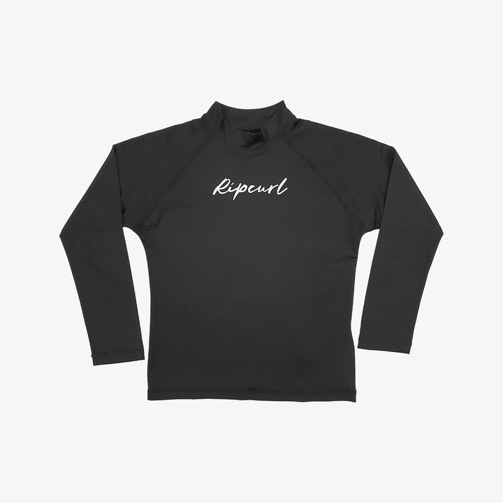 Rip Curl Kids L/S Script Rash Vest -Girl 11BGRV