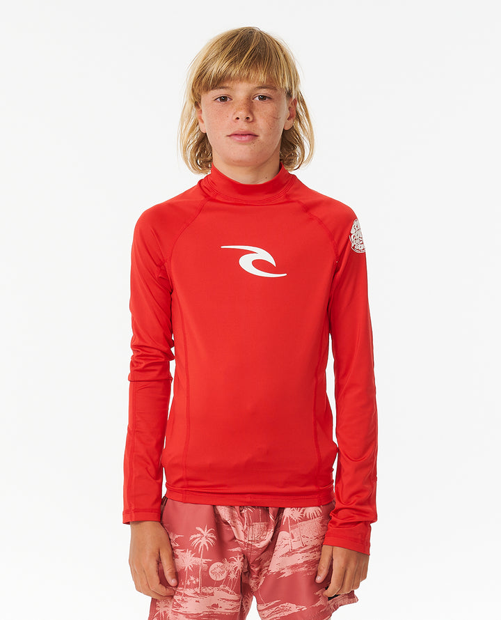 Rip Curl Boy Brand Wave Upf L/S Rash Vest-Boy 122BRV