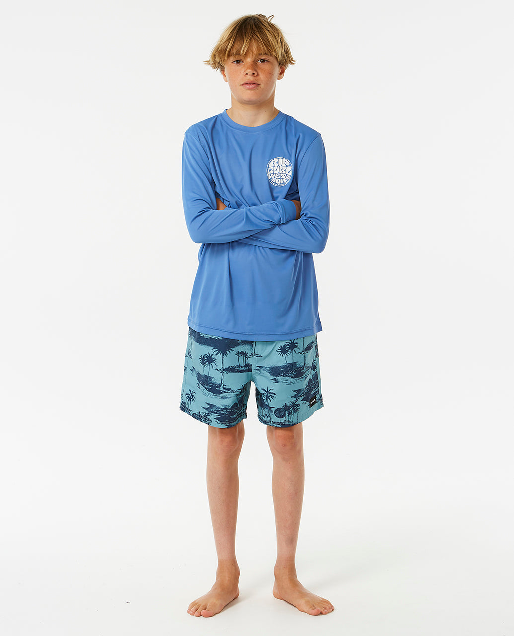 Rip Curl Kids Icons Surflite Upf L/S Rash Vest -Boy 12BBRV