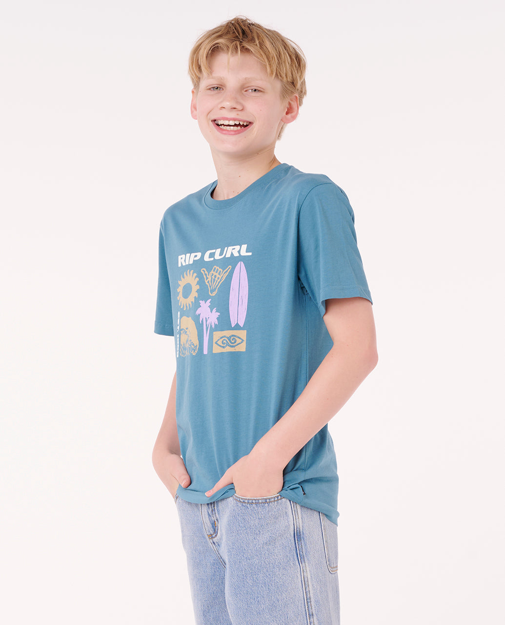 Rip Curl Boy Island Paradiso Logo Tee -Boy 12PBTE