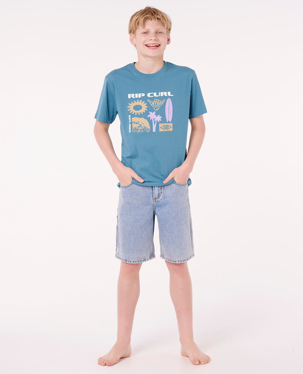 Rip Curl Boy Island Paradiso Logo Tee -Boy 12PBTE