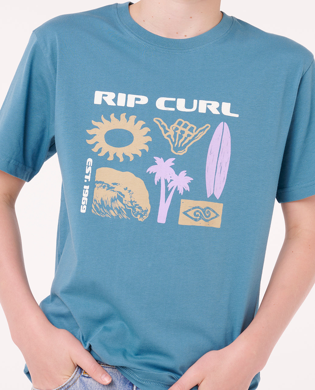 Rip Curl Boy Island Paradiso Logo Tee -Boy 12PBTE