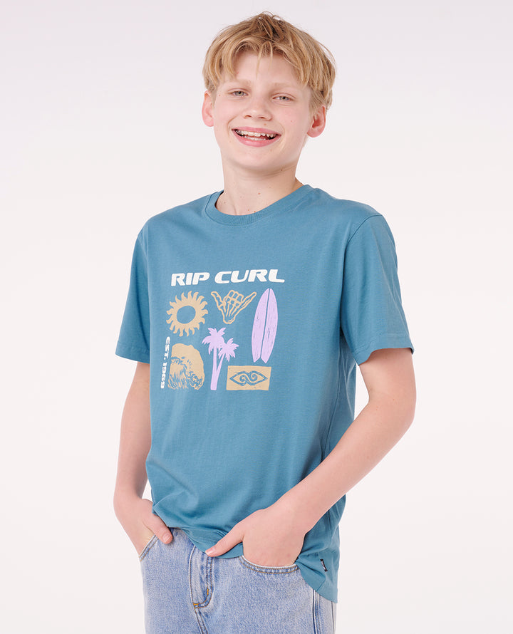 Rip Curl Boy Island Paradiso Logo Tee -Boy 12PBTE