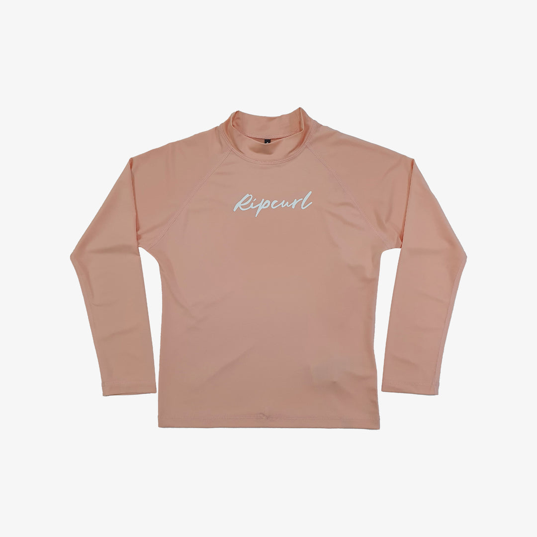 Rip Curl Kids L/S Script Rash Vest -Girl 11BGRV
