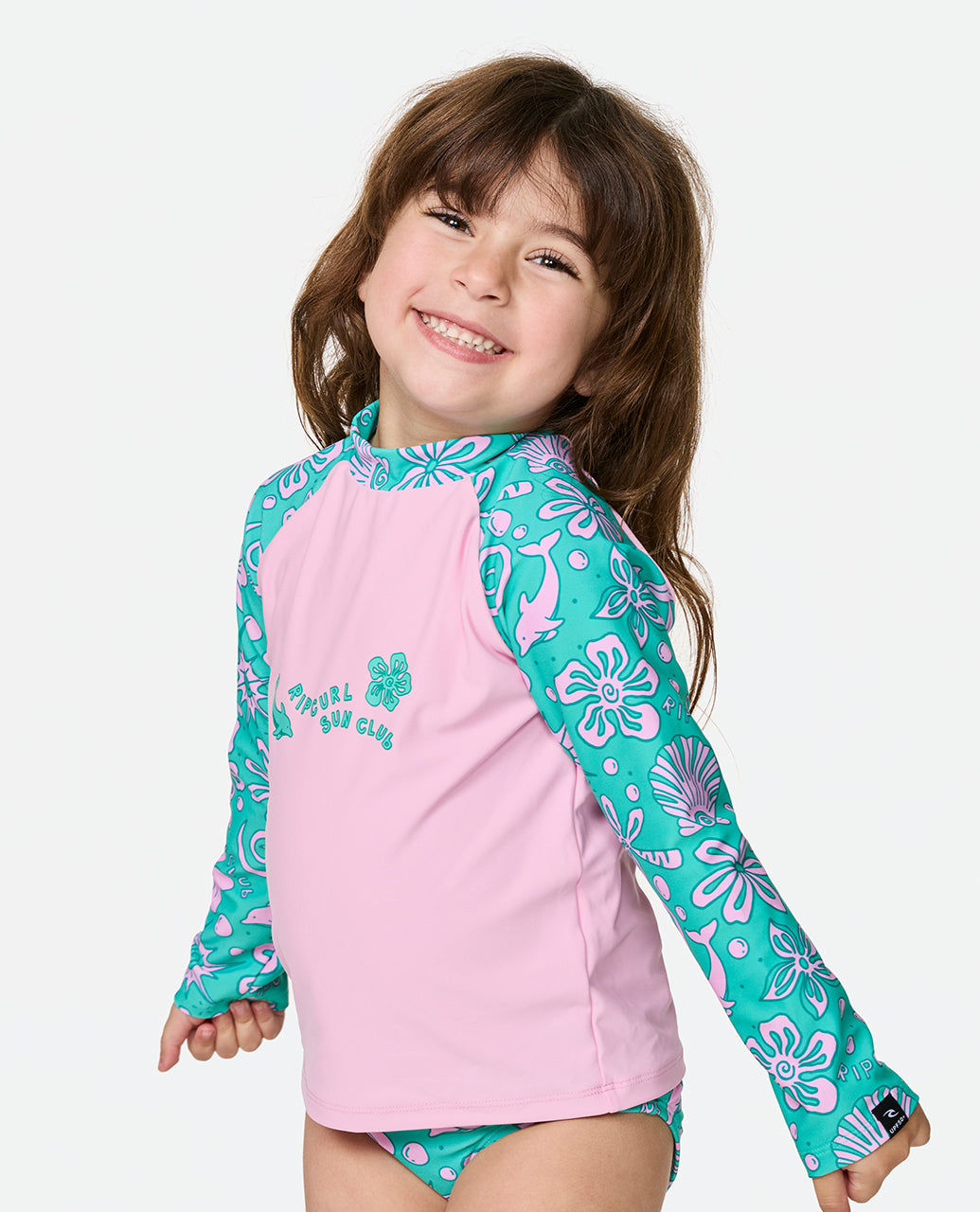 Rip Curl Girl Sunshine Ls Rash Vest Set-Girl 142JRV